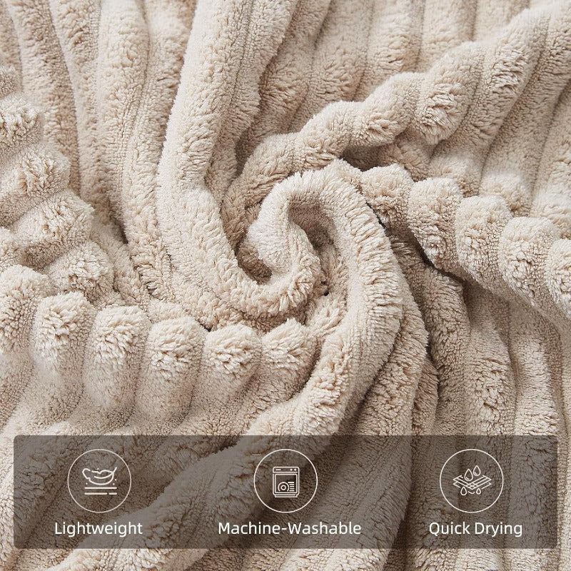 6pcs Ultra Soft Microfiber Towel Set | 2 Large Sheets, 2 Hand Towels, 2 Washcloths, Highly Absorbent, Quick Dry, Beige, Vintage Style