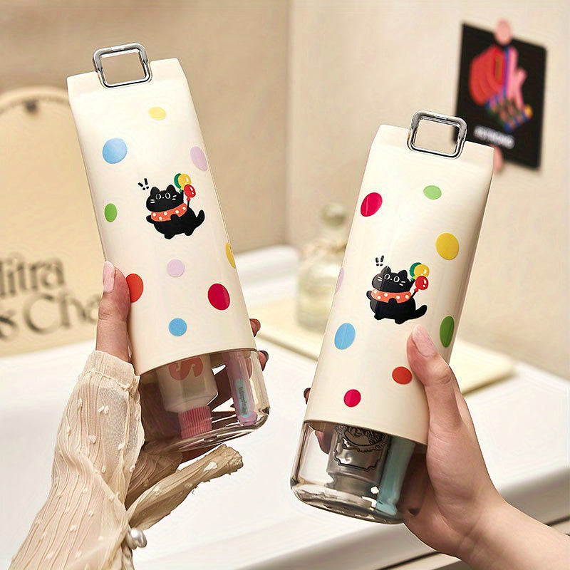 Portable • Cute wind high-value travel tooth box, polka dot travel tooth brushing cup, portable mouthwash cup, toothpaste storage box