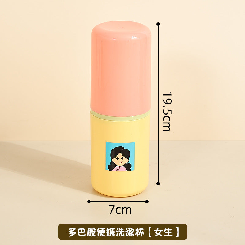 3-in-1 Travel Toothbrush Set | Portable Plastic Toothbrush and Mouthwash Cup with Tooth Cylinder Storage Box