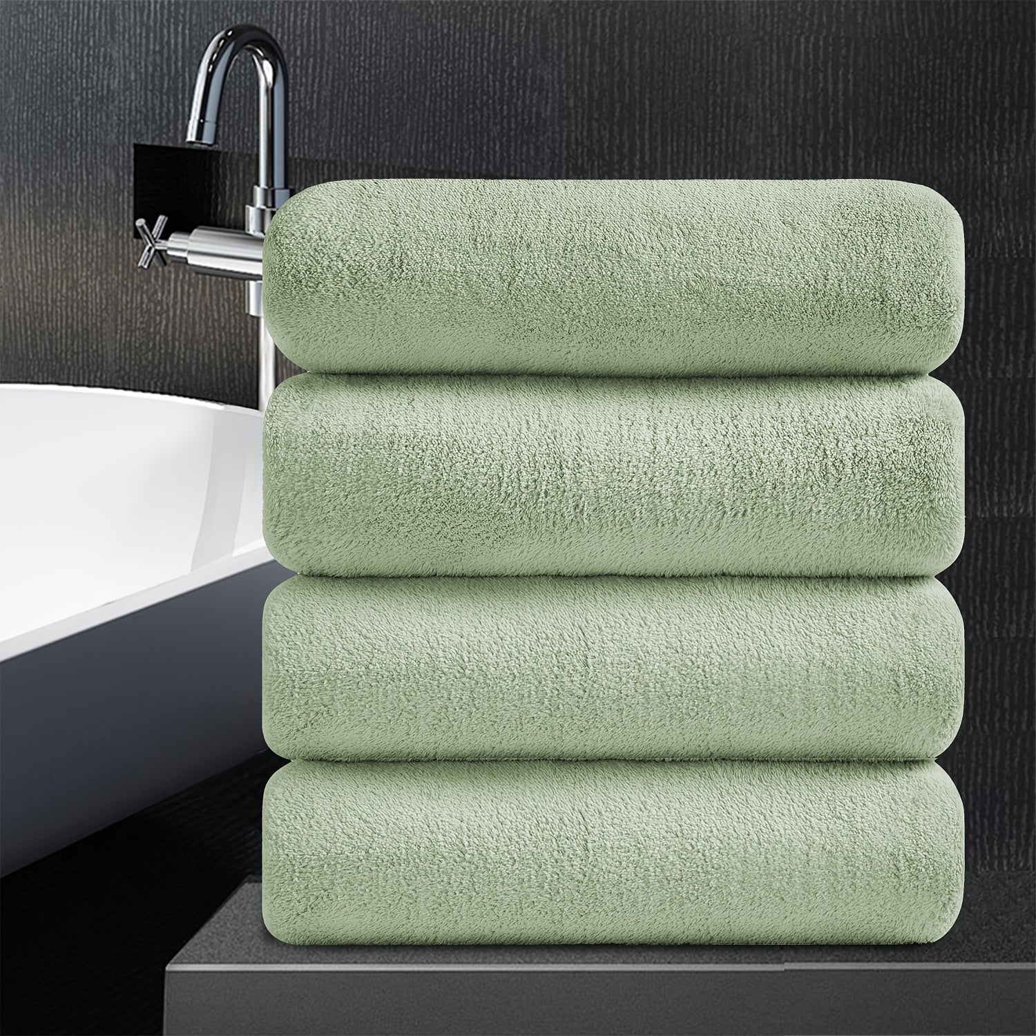 Set of Four Extra- Bath Towels Measuring 35\