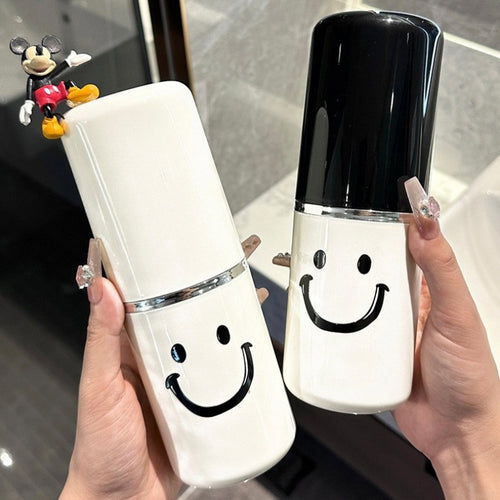 3-in-1 Travel Toothbrush Set | Portable Plastic Toothbrush and Mouthwash Cup with Tooth Cylinder Storage Box