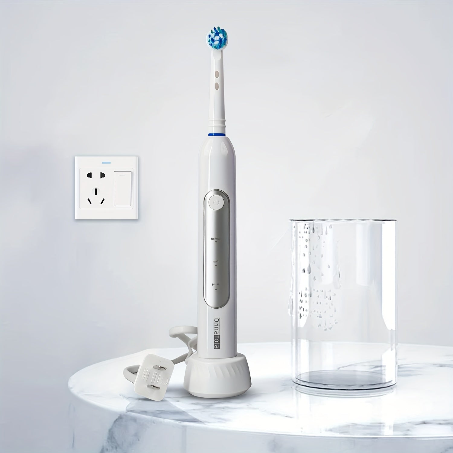 Orinatola Rotating Electric Toothbrush, with 8 Replaceable Brush Heads, 3 Cleaning Modes, Wireless Induction Charging, IPX7 Water Resistance, A Great Gift for Your Family