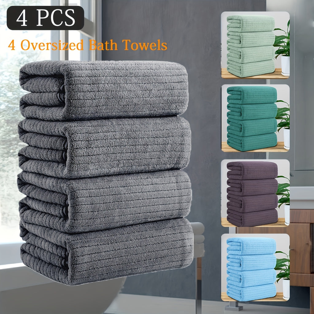 4pcs Super Soft Microfiber Bath Towels - Extra Large 34.6x67in, Super Absorbency and Softness, Suitable for Shower, Hotel, Sauna - Multiple Colors Available