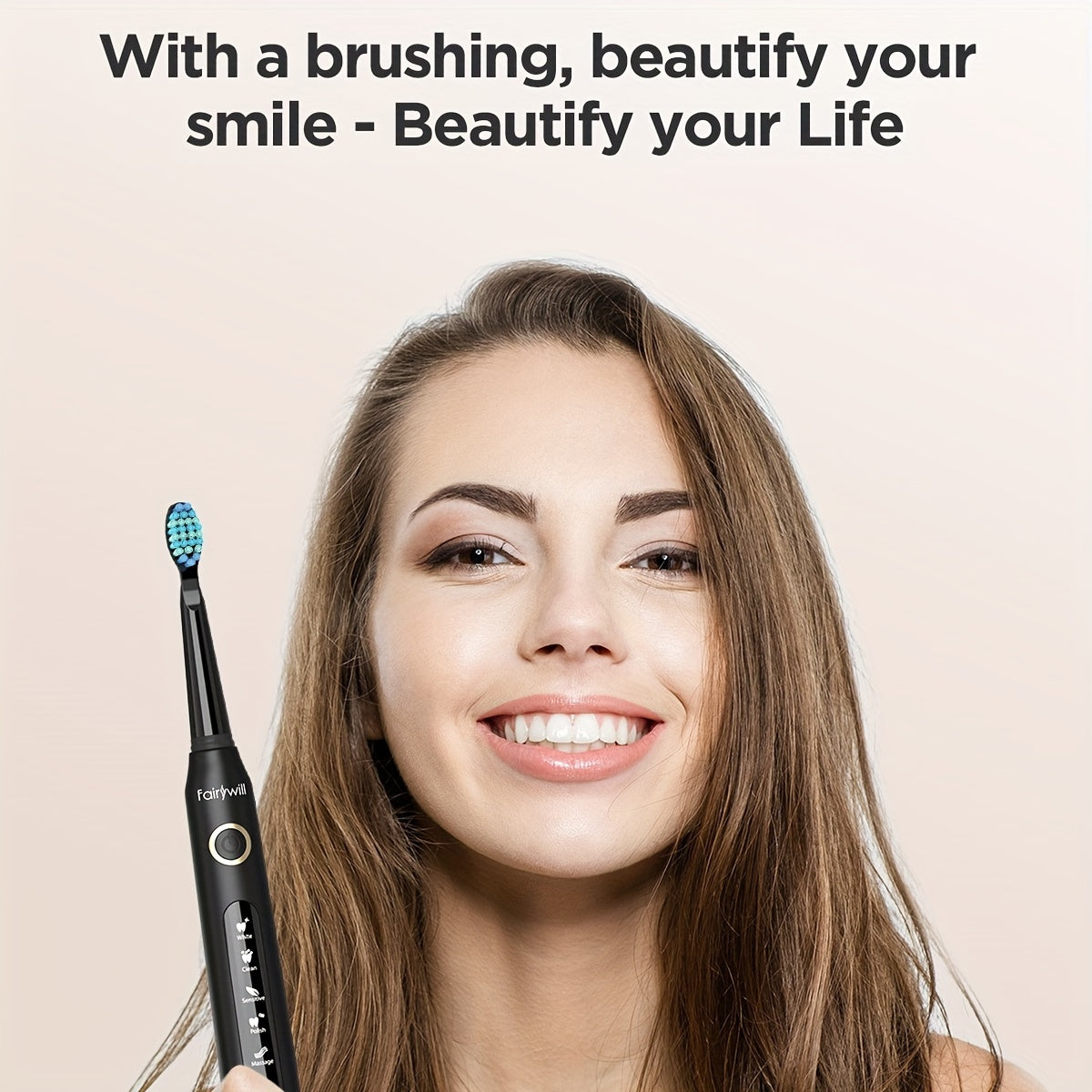 Fairywill Electric Toothbrush For Adults, USB Rechargeable With Brush Heads, 5 Cleaning Modes, Smart Timer, 3-Hour Fast Charge