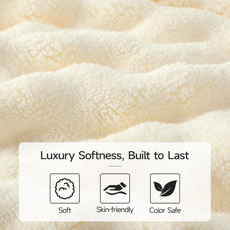 Set of 8 Soft Bath Towels, Including 2 Extra- Bath Sheets Measuring 35×70 Inches, 2 Hand Towels, And 4 Washcloths Made of Quick-Drying And Absorbent Microfiber in a Cream Color, Perfect for Your Bathroom.