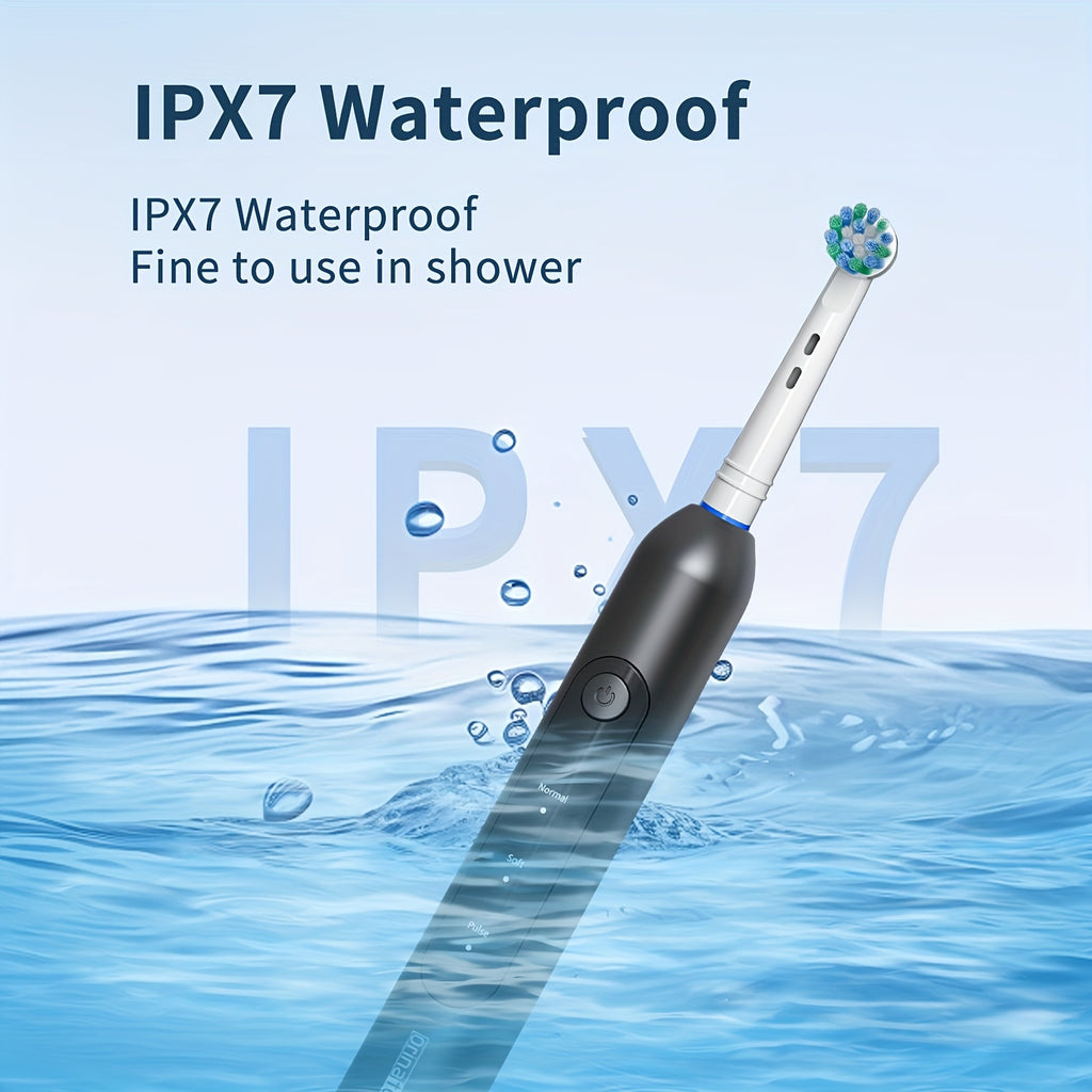 Orinatola Rotating Electric Toothbrush, with 8 Replaceable Brush Heads, 3 Cleaning Modes, Wireless Induction Charging, IPX7 Water Resistance, A Great Gift for Your Family