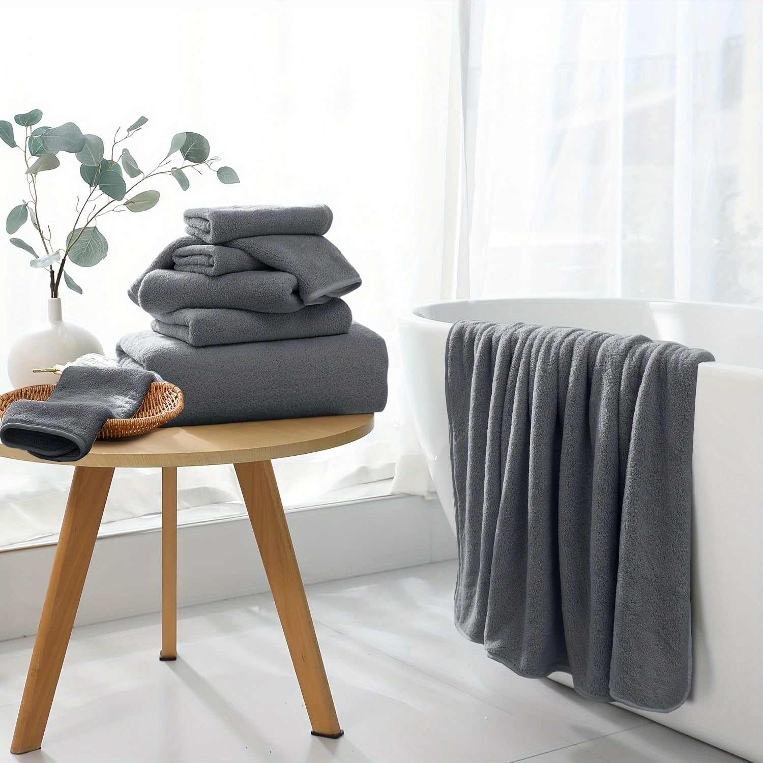 Set of Four Extra- Bath Towels Measuring 35\