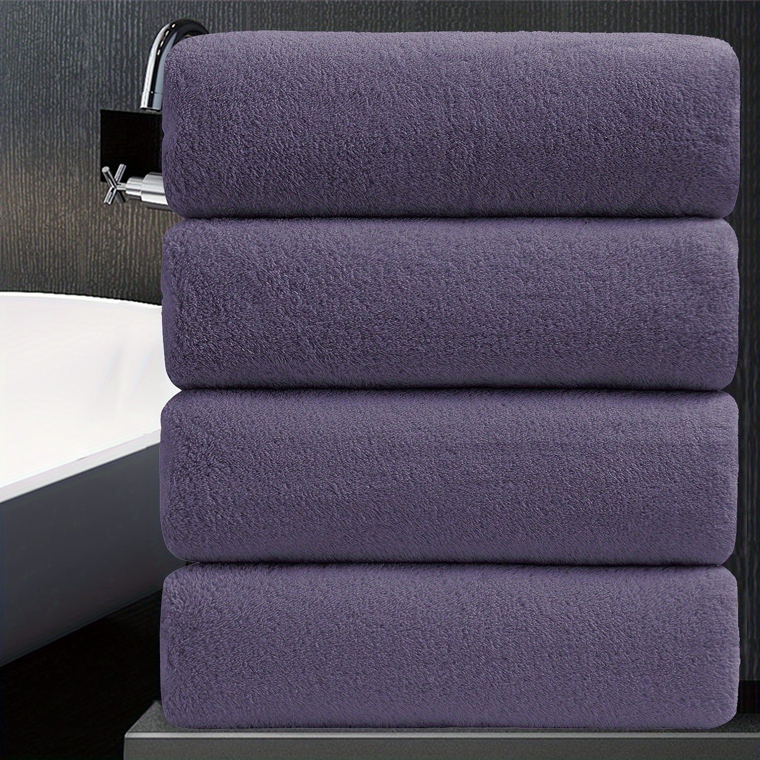 Set of Four Extra- Bath Towels Measuring 35\