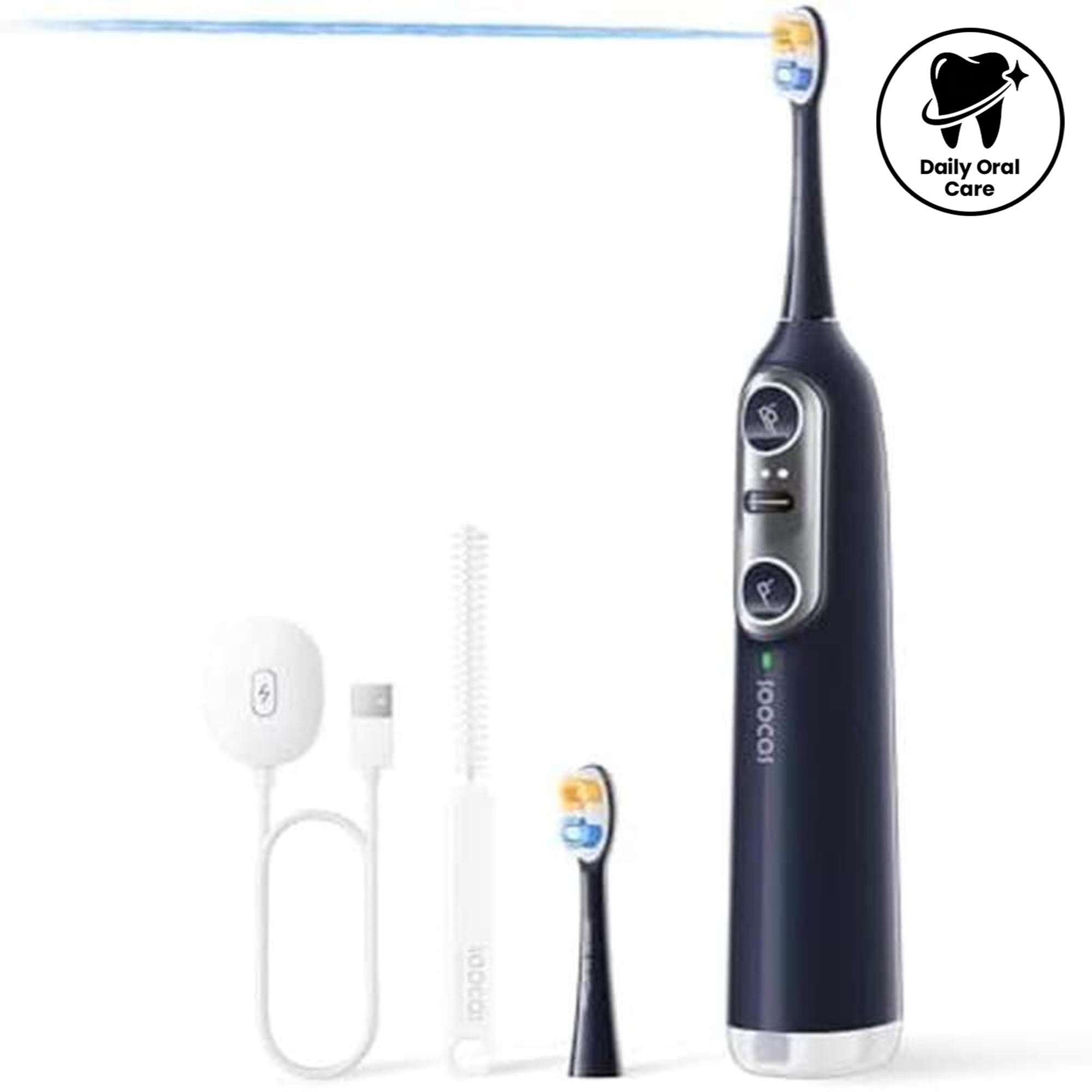 Soocas NEOS II All--One Electric Toothbrush & Water Flosser Combo - Cordless Portable Oral Irrigator with 30-Day, 100% Plaque Removal, Deep Clean\u002FQuick Floss Modes, for braces\u002Fimplants\u002F gums, Gum Care System (Travel