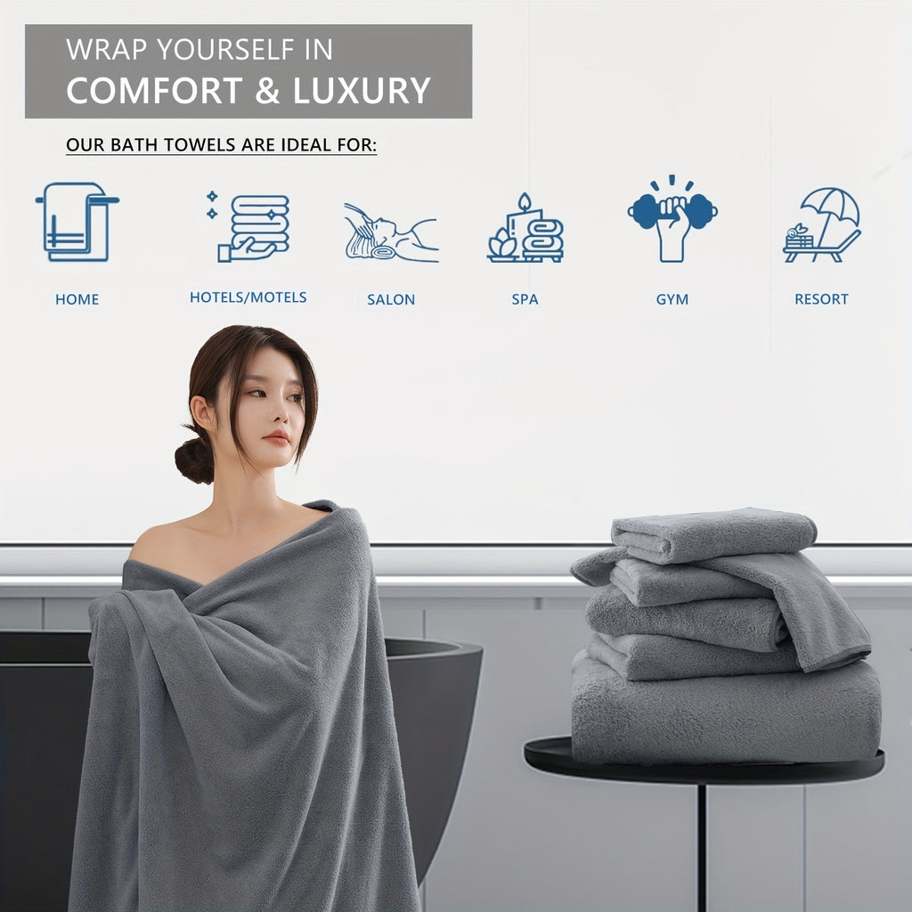Set of Four Extra- Bath Towels Measuring 35\