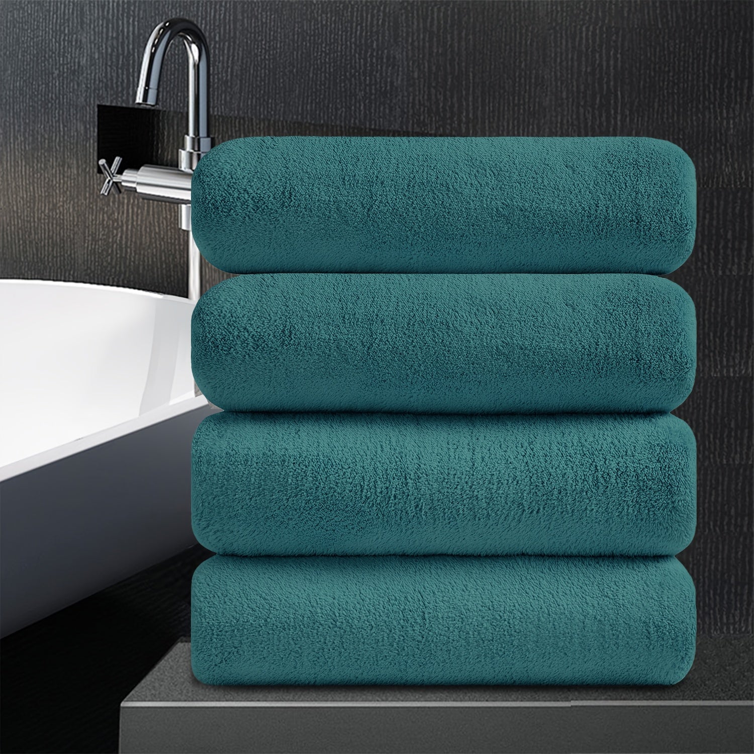 Set of Four Extra- Bath Towels Measuring 35\