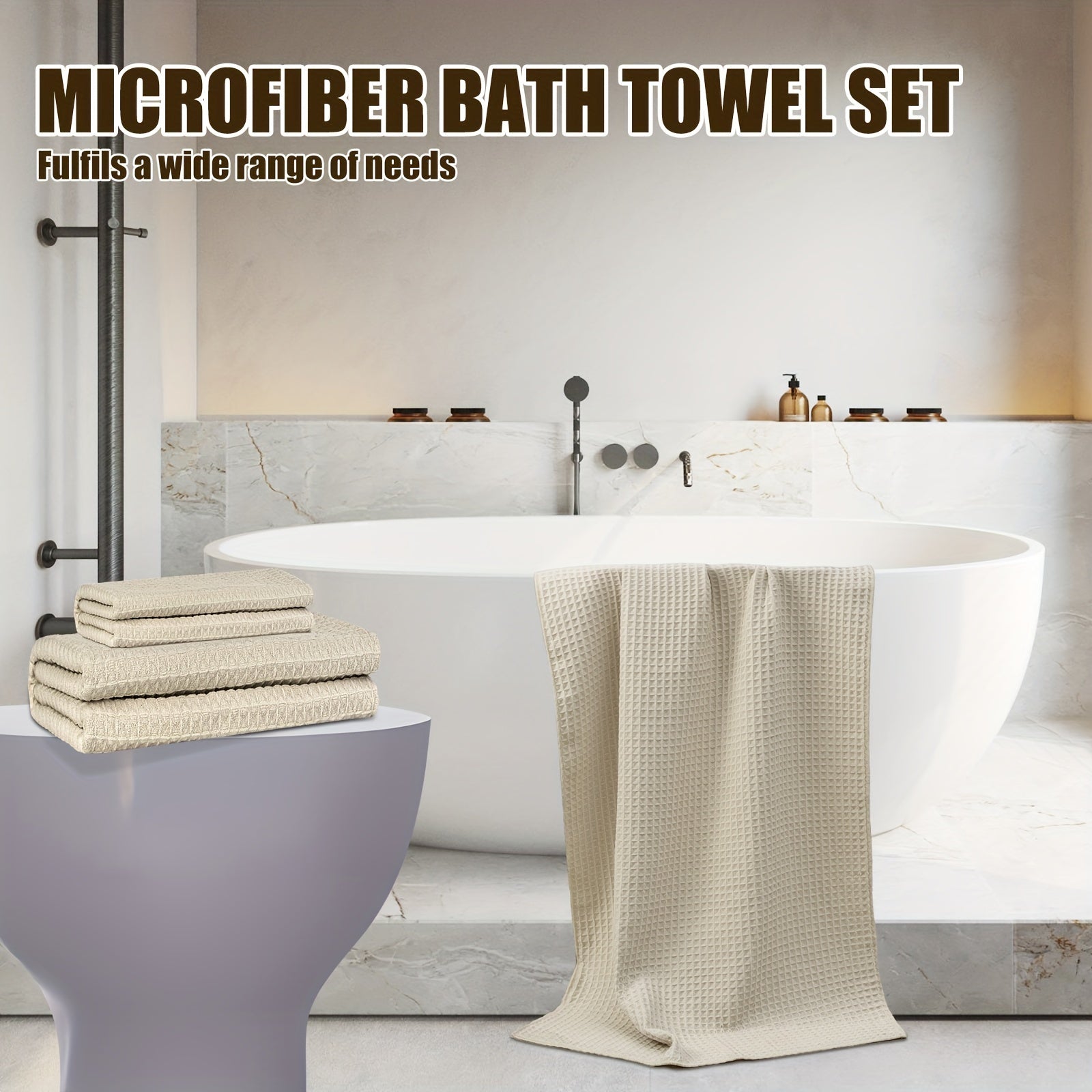 Bath Towels Microfiber Set Towel Set 6 Piece Oversize, 60 x 30 in., Quick Dry Lint Free