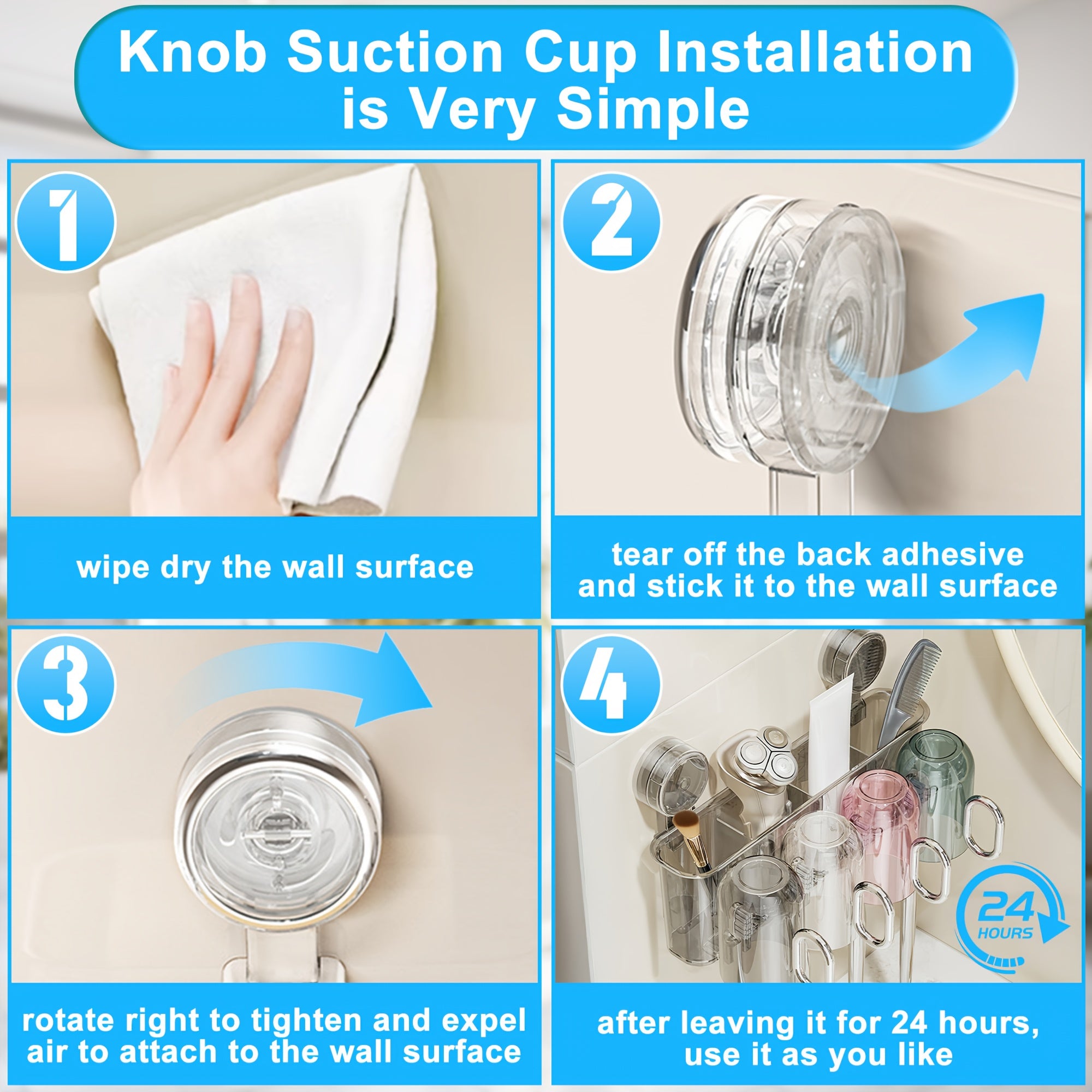 Wall-Mounted Toothpaste Dispenser with Toothbrush Holder & Mouthwash Cup - Space-Saving Bathroom Organizer, Durable Plastic Construction, Adhesive\u002FScrew-Mountable (No Screws Included) for Small Bathrooms, Apartments, Hotels