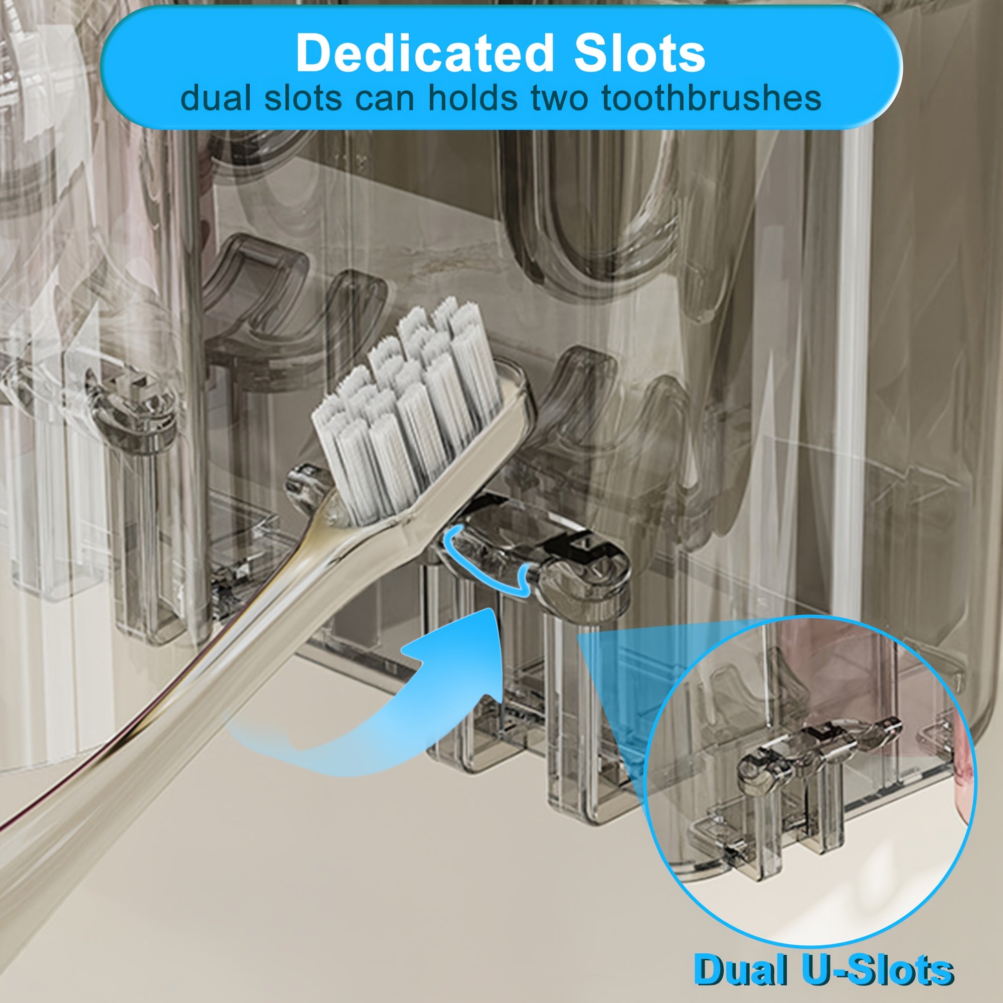 Wall-Mounted Toothpaste Dispenser with Toothbrush Holder & Mouthwash Cup - Space-Saving Bathroom Organizer, Durable Plastic Construction, Adhesive\u002FScrew-Mountable (No Screws Included) for Small Bathrooms, Apartments, Hotels