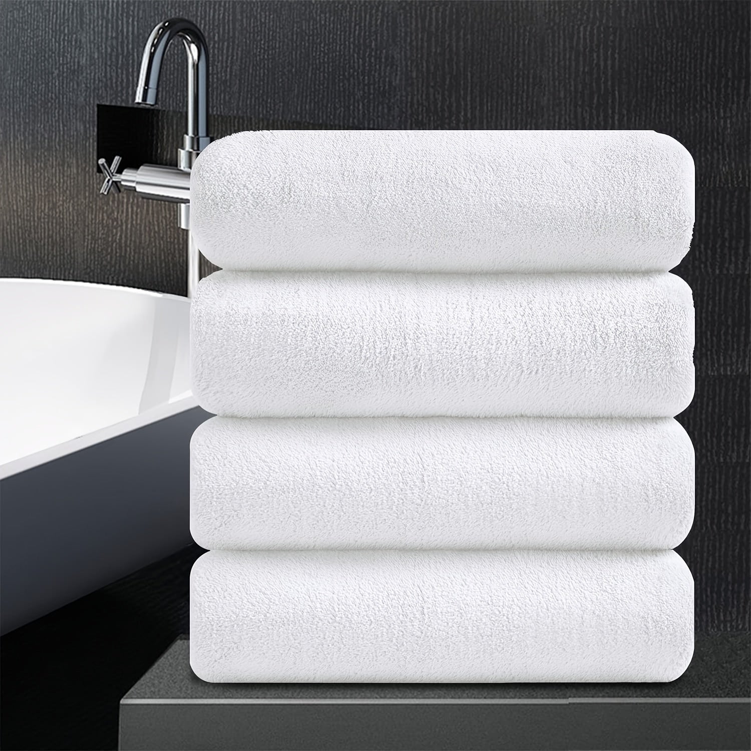 Set of Four Extra- Bath Towels Measuring 35\