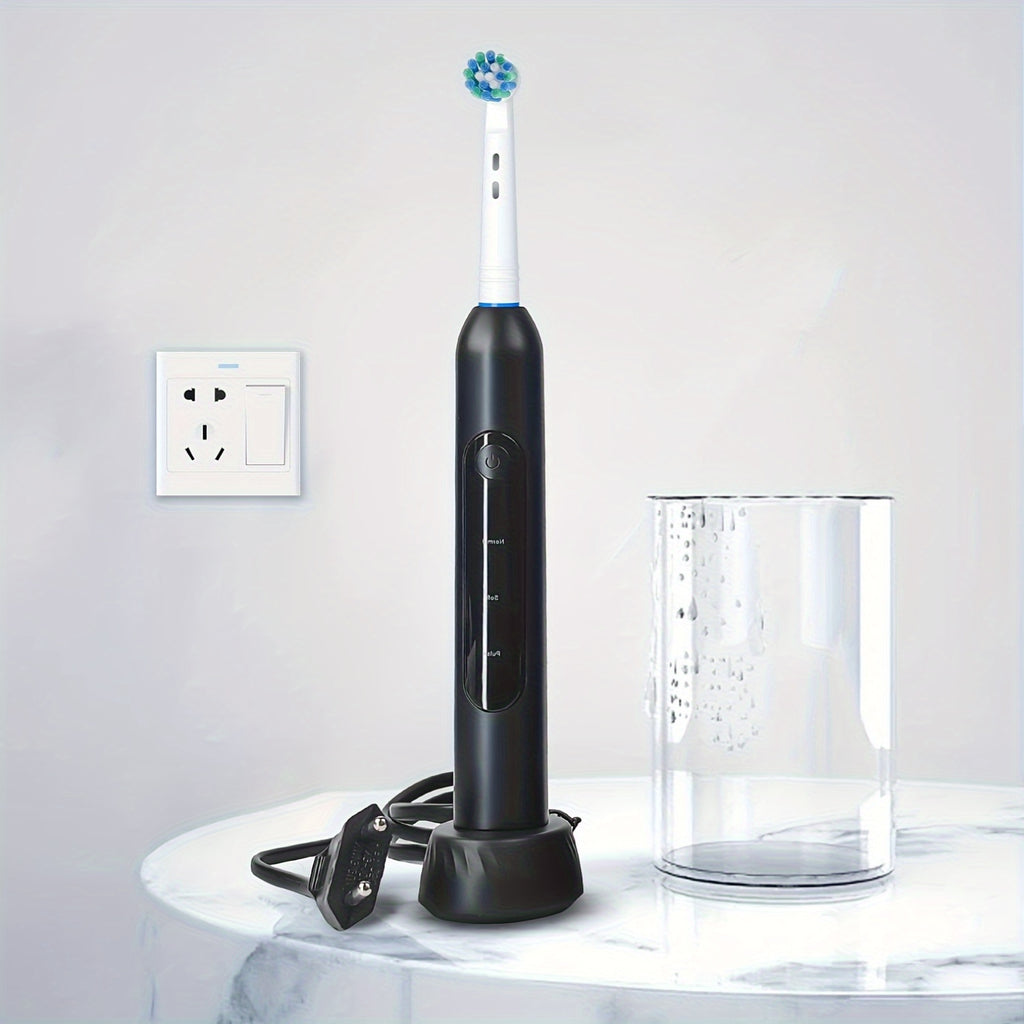 Orinatola Electric Toothbrush with Rotating Function, Featuring 8 Interchangeable Brush Heads, a Wireless Charging Base, 3 Cleaning Settings, IPX7 Rating, Ideal for Dental Hygiene, Making It a Perfect Present for Family, Friends, And Parents