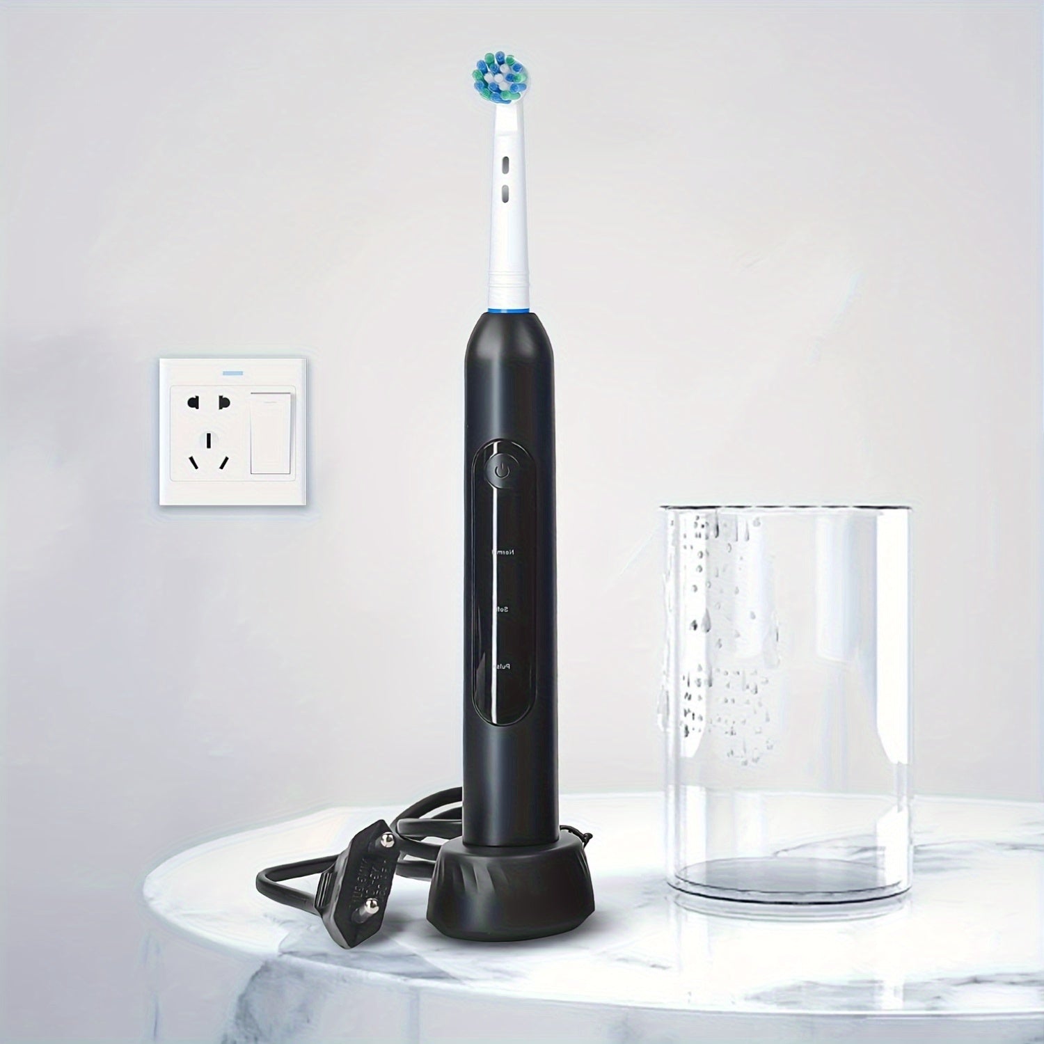 Orinatola Electric Toothbrush with Rotating Function, Featuring 8 Interchangeable Brush Heads, a Wireless Charging Base, 3 Cleaning Settings, IPX7 Rating, Ideal for Dental Hygiene, Making It a Perfect Present for Family, Friends, And Parents