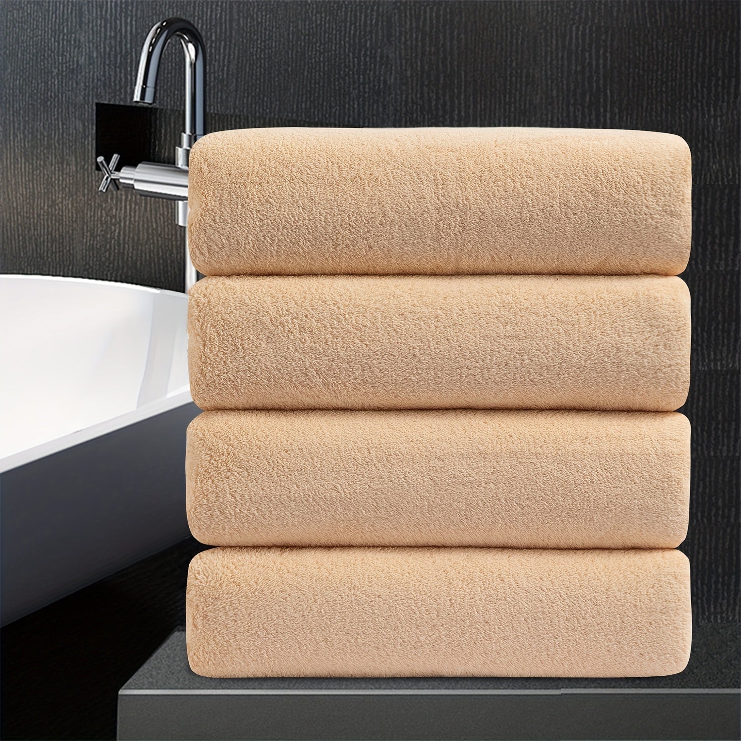 Set of Four Extra- Bath Towels Measuring 35\