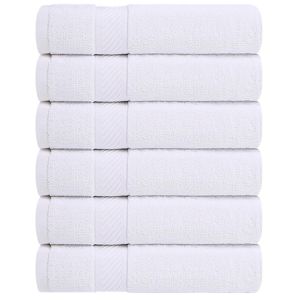 6 Pack Bath Towel Set (27 X 54 Inches) 500 GSM Cotton Fabric Medium Lightweight And Highly Absorbent Quick Drying Premium Towels For Hotel Spa And Bathroom (White) Christmas Gift For Famliy Local Warehouse, Wash Cloths
