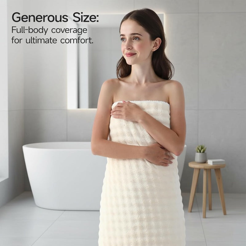 Set of 8 Soft Bath Towels, Including 2 Extra- Bath Sheets Measuring 35×70 Inches, 2 Hand Towels, And 4 Washcloths Made of Quick-Drying And Absorbent Microfiber in a Cream Color, Perfect for Your Bathroom.