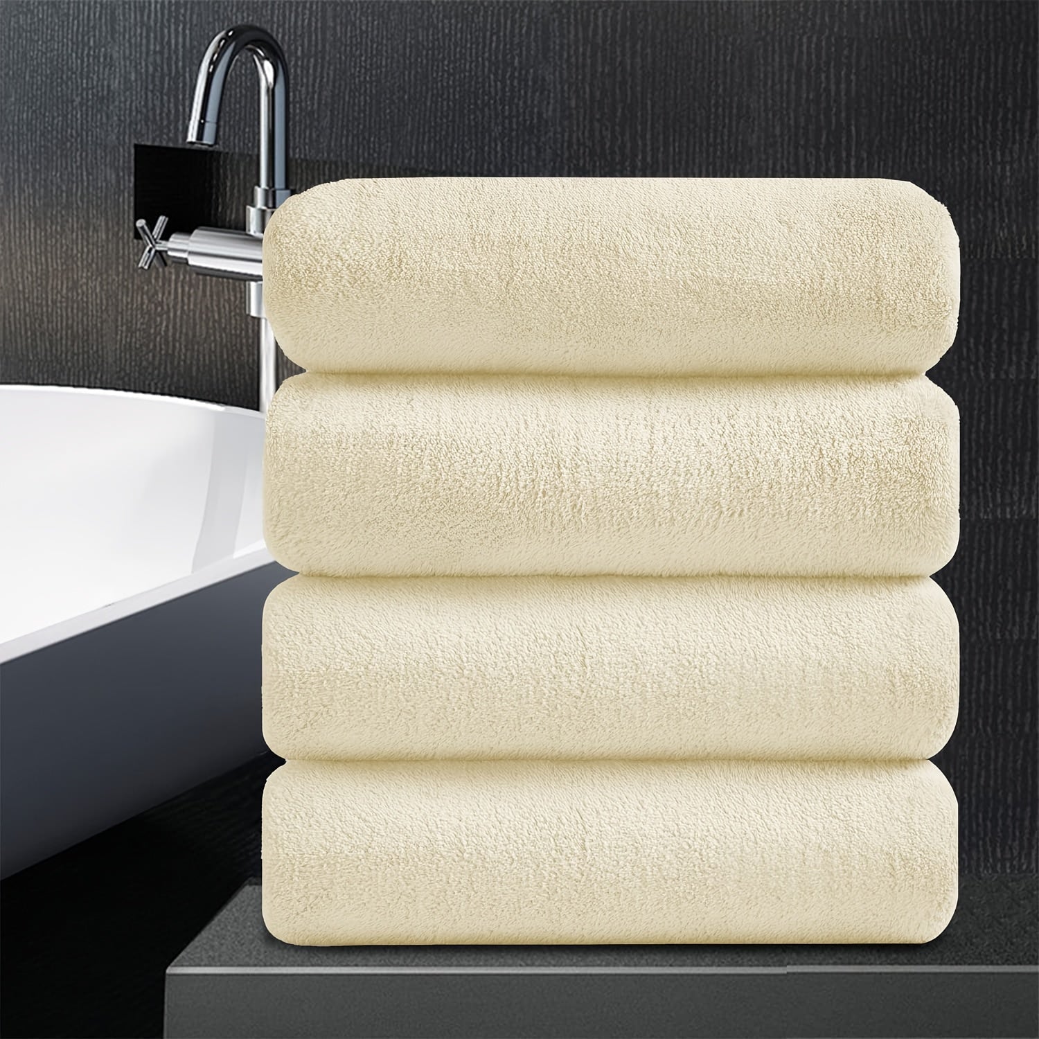 Set of Four Extra- Bath Towels Measuring 35\