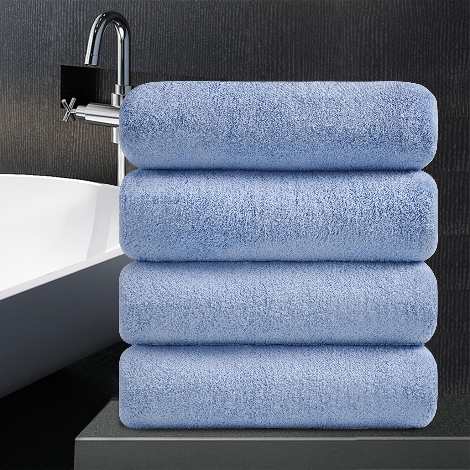 Set of Four Extra- Bath Towels Measuring 35\