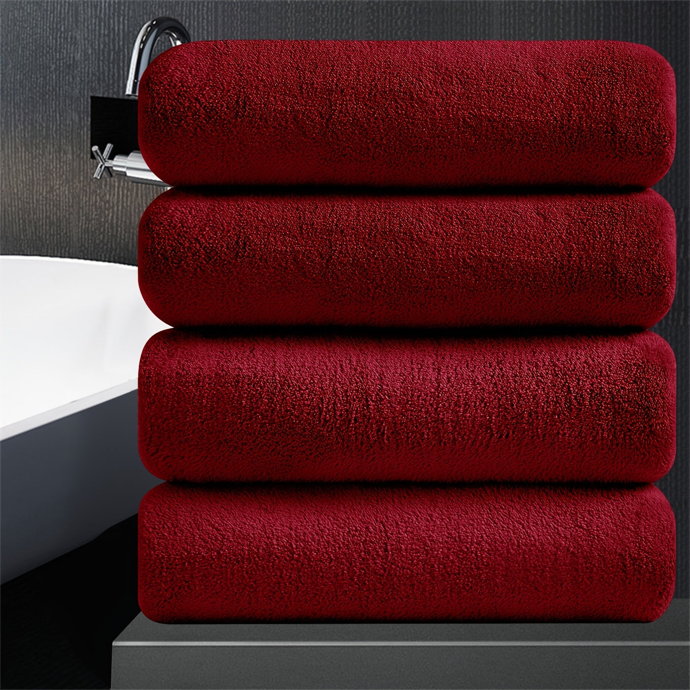 Set of Four Extra- Bath Towels Measuring 35\