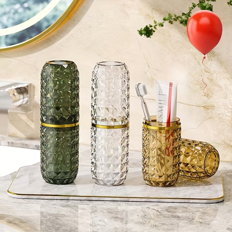 Travel Toiletry Cup, Portable Toothpaste, Toothbrush Cup, Tooth Cup Storage Box, Travel Supplies, Household Mouthwash Cup, Complimentary Balloon