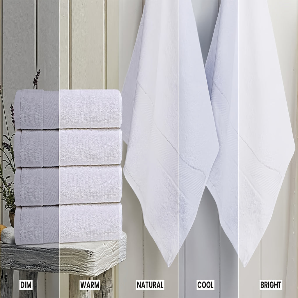 6 Pack Bath Towel Set (27 X 54 Inches) 500 GSM Cotton Fabric Medium Lightweight And Highly Absorbent Quick Drying Premium Towels For Hotel Spa And Bathroom (White) Christmas Gift For Famliy Local Warehouse, Wash Cloths