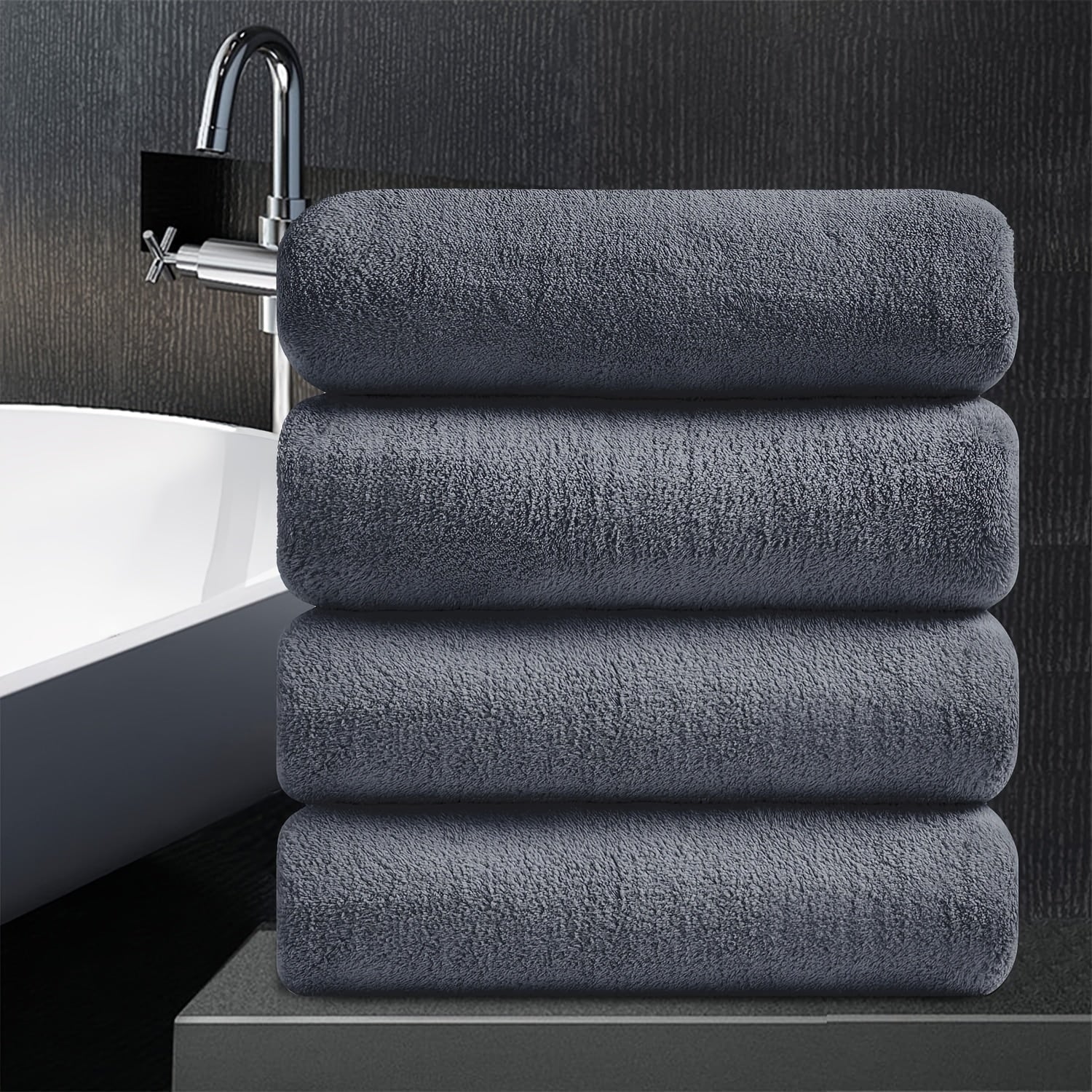 Set of Four Extra- Bath Towels Measuring 35\