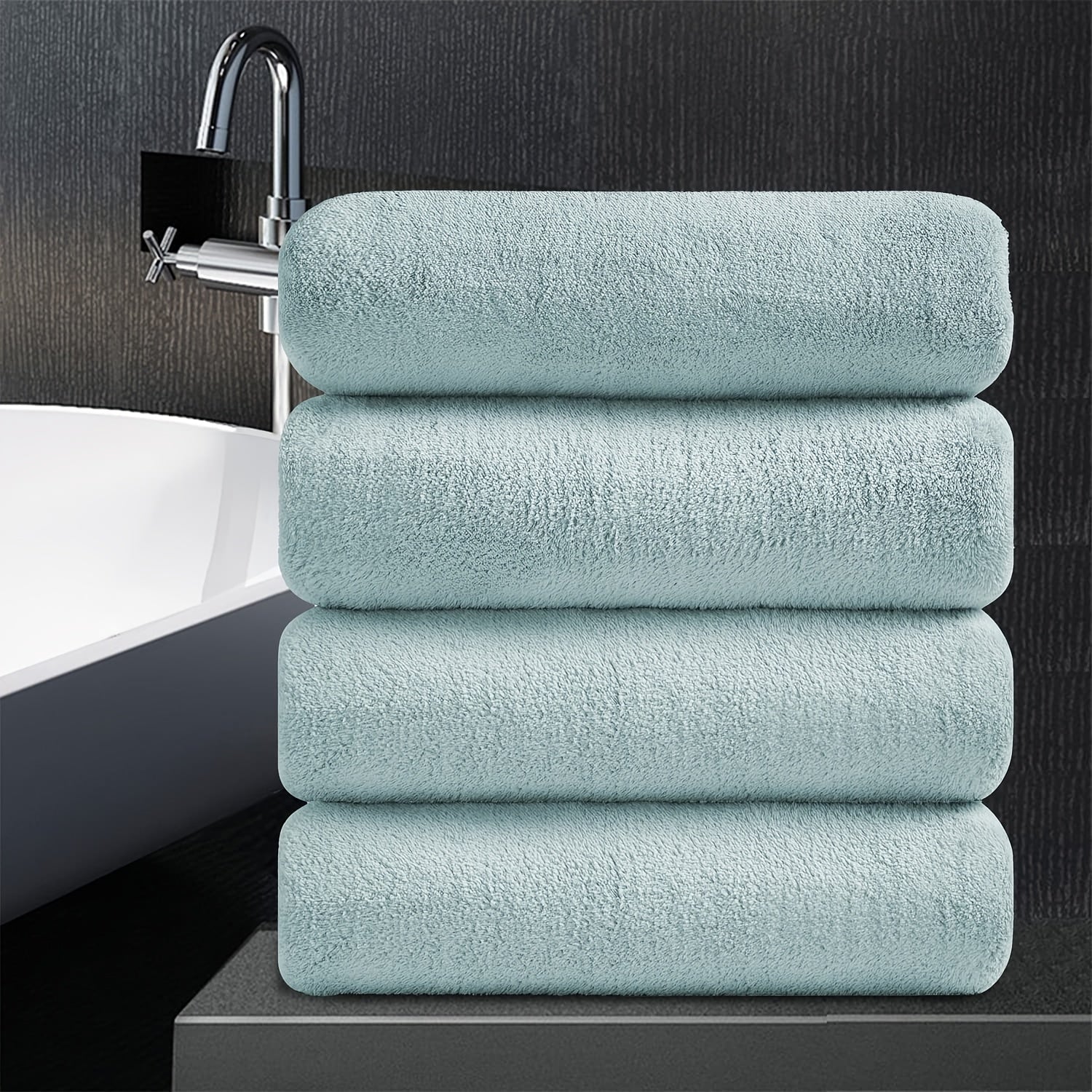 Set of Four Extra- Bath Towels Measuring 35\