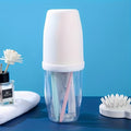 1pc Couple Creative Toothbrush And Mouthwash Cup Set with Cover - Portable Travel Toothbrush Holder, Durable Plastic Material