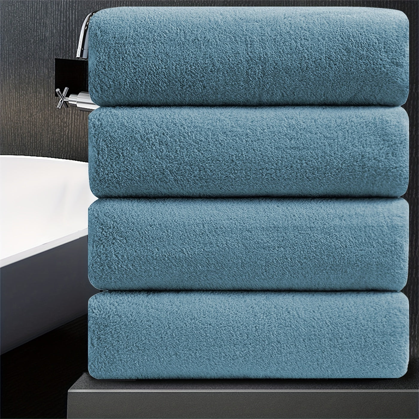 Set of Four Extra- Bath Towels Measuring 35\