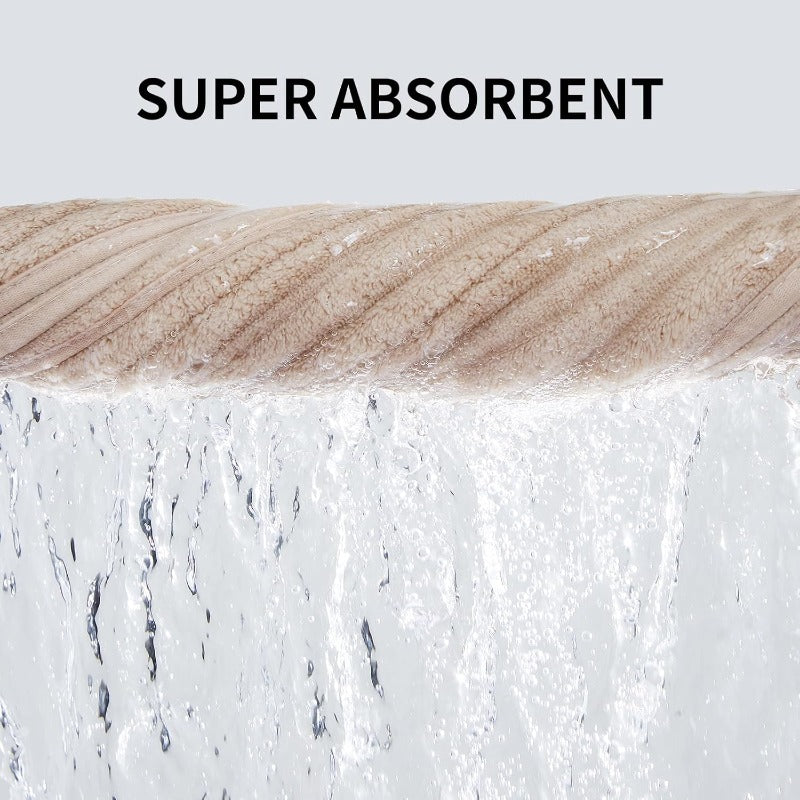 6pcs Ultra Soft Microfiber Towel Set | 2 Large Sheets, 2 Hand Towels, 2 Washcloths, Highly Absorbent, Quick Dry, Beige, Vintage Style