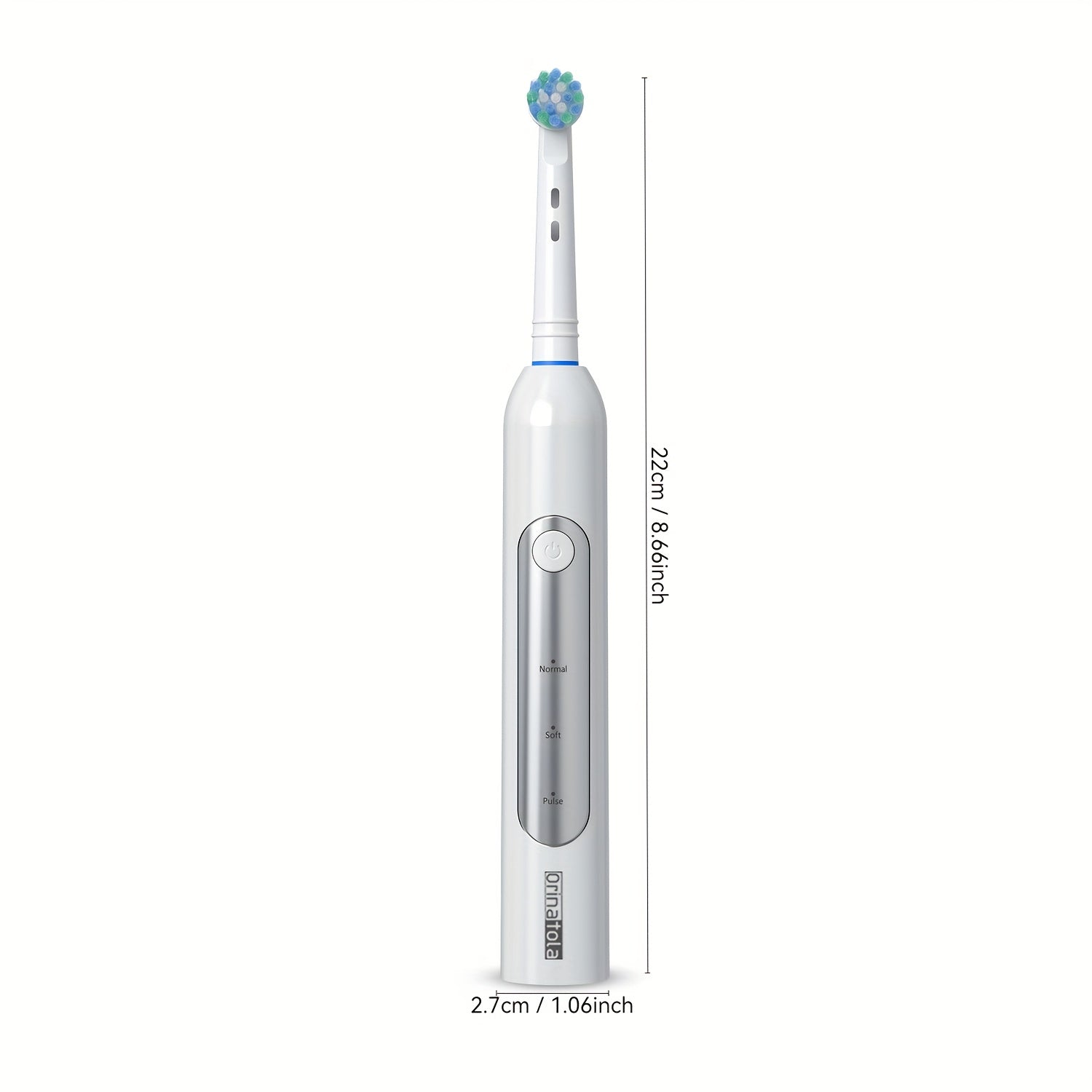 Orinatola Electric Toothbrush with Rotating Function, Featuring 8 Interchangeable Brush Heads, a Wireless Charging Base, 3 Cleaning Settings, IPX7 Rating, Ideal for Dental Hygiene, Making It a Perfect Present for Family, Friends, And Parents