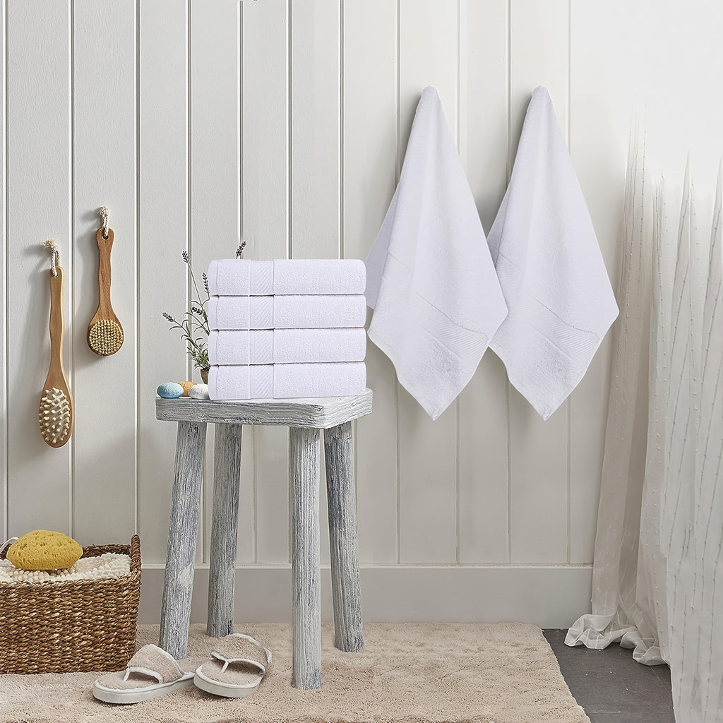 6 Pack Bath Towel Set (27 X 54 Inches) 500 GSM Cotton Fabric Medium Lightweight And Highly Absorbent Quick Drying Premium Towels For Hotel Spa And Bathroom (White) Christmas Gift For Famliy Local Warehouse, Wash Cloths