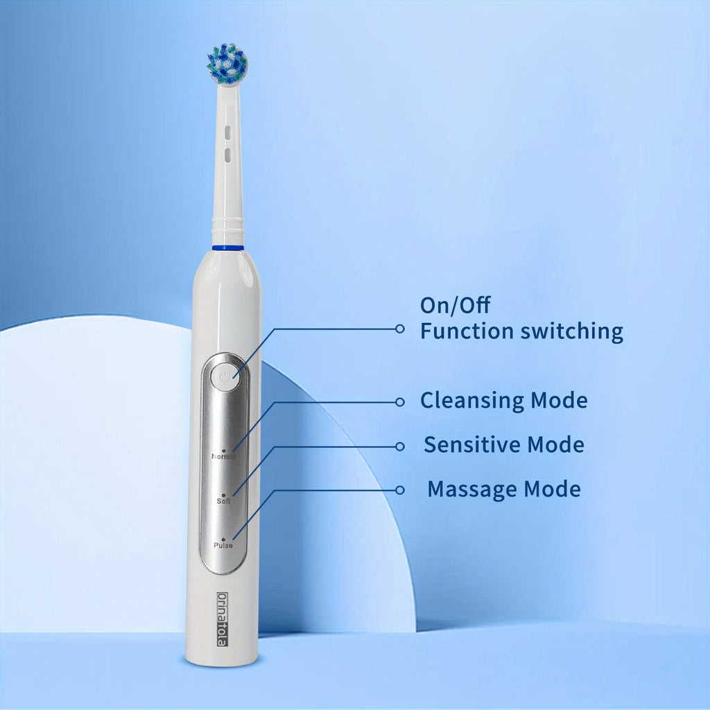 Orinatola Rotating Electric Toothbrush, with 8 Replaceable Brush Heads, 3 Cleaning Modes, Wireless Induction Charging, IPX7 Water Resistance, A Great Gift for Your Family