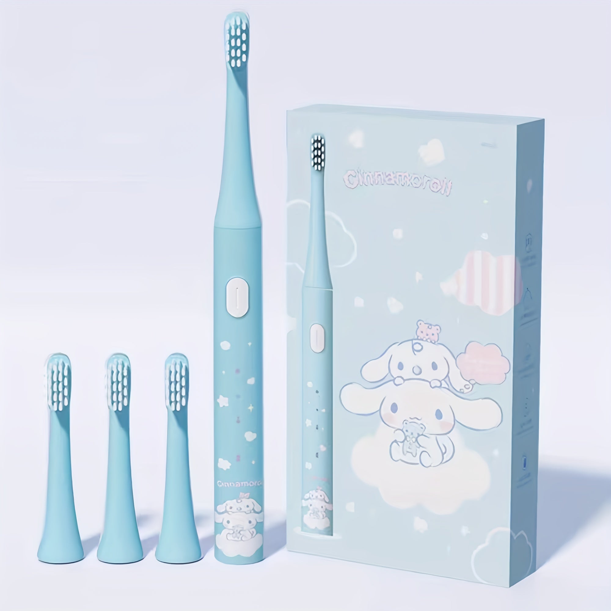 1pc Sanrio Hello Kitty Kuromi Cinnamoroll Electric Toothbrush With 3 Replacement Brush Heads, 4 Brushing Modes And 4 Intensity Levels, 2-Minute Timer, Portable, Exquisite Packaging, Cute Design, Suitable For Adult Girls, Birthdays, Graduations
