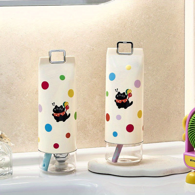 Portable • Cute wind high-value travel tooth box, polka dot travel tooth brushing cup, portable mouthwash cup, toothpaste storage box