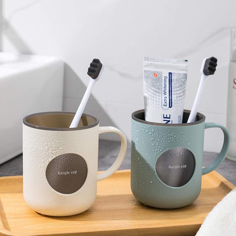 Pair of 2 Portable Toothbrush & Mouthwash Storage Cups - Durable Plastic Travel-Friendly Brush Holders with Ergonomic Design, Space-Saving Bathroom Organizer for Home, Hotel Use