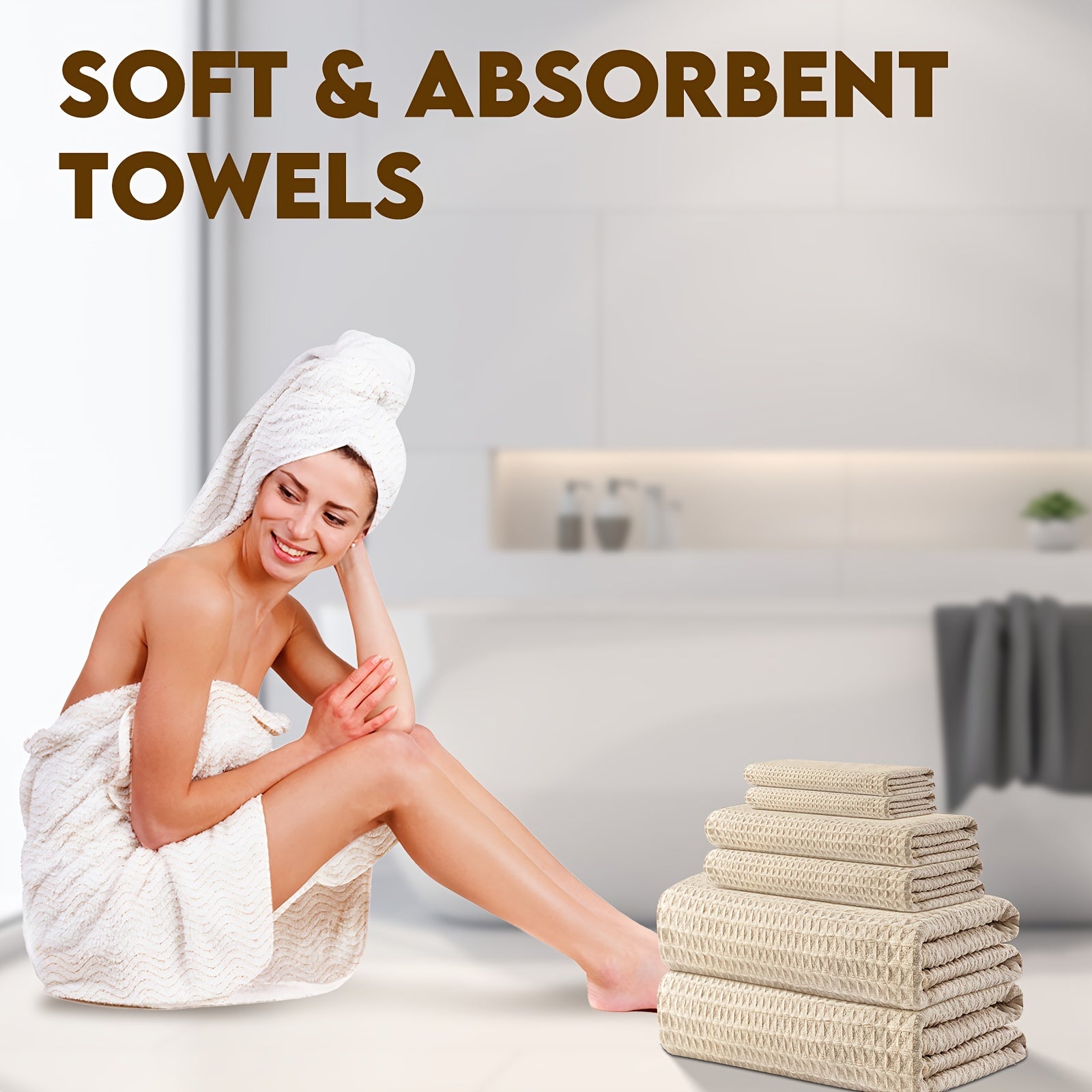 Bath Towels Microfiber Set Towel Set 6 Piece Oversize, 60 x 30 in., Quick Dry Lint Free