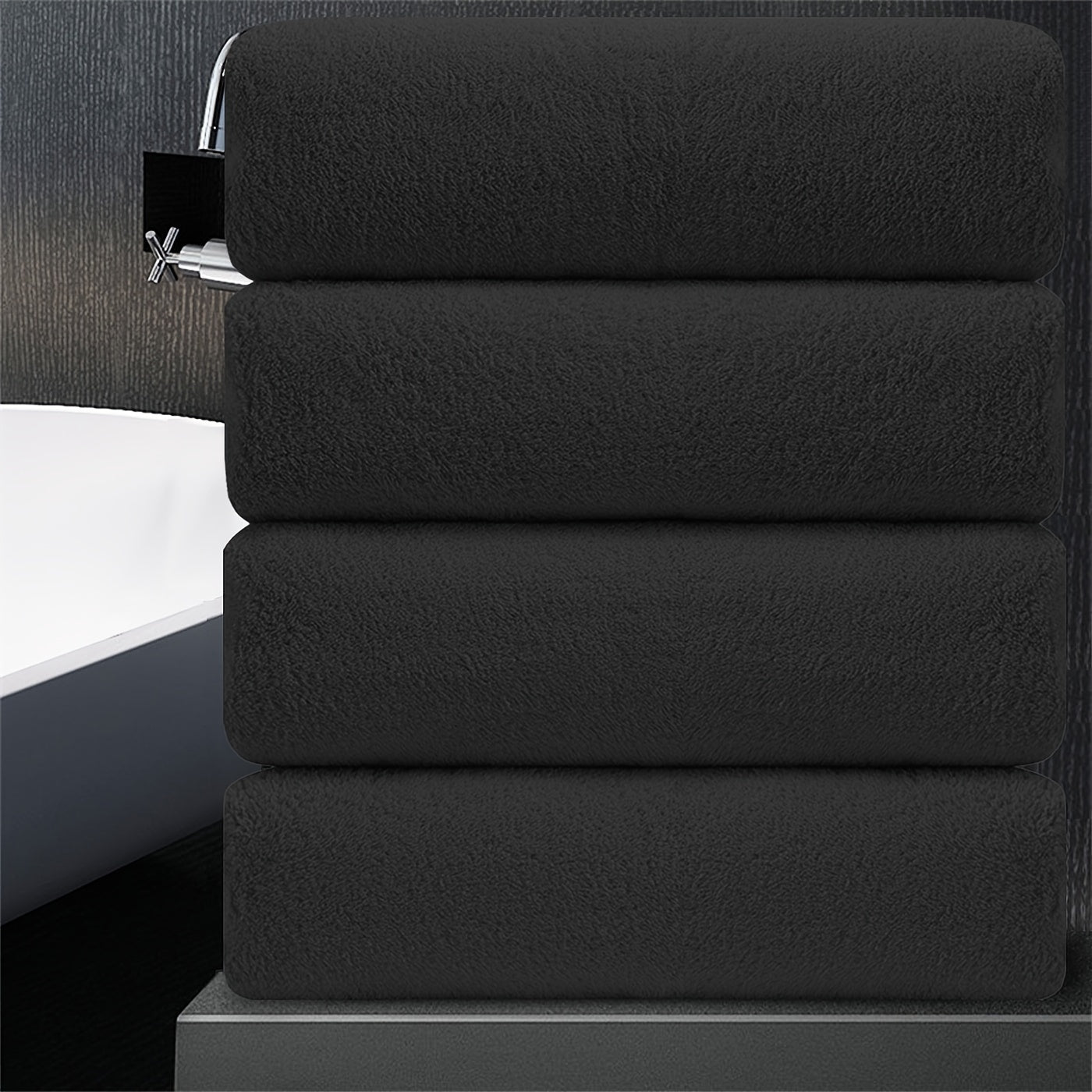 Set of Four Extra- Bath Towels Measuring 35\