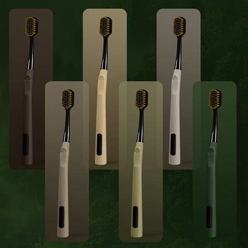 LUSA RNEENER 12-PCS 6-PCS New Forest Series Ultra Fine Soft Hair Anti Slip Handle Travel Essential Efficient Cleaning Household Adult Couple Soft Hair Toothbrush Versatile Trendy Hygiene Products