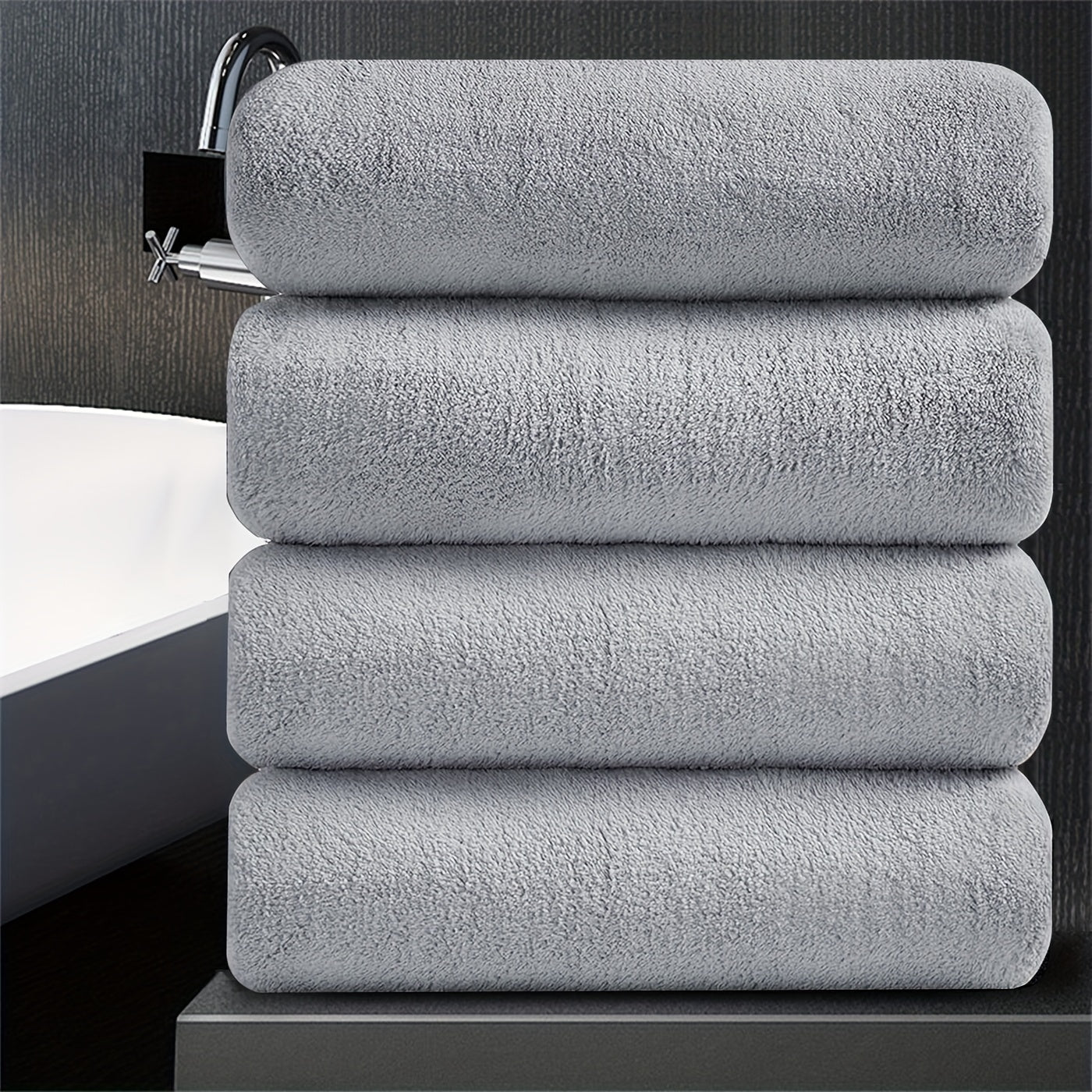 Set of Four Extra- Bath Towels Measuring 35\