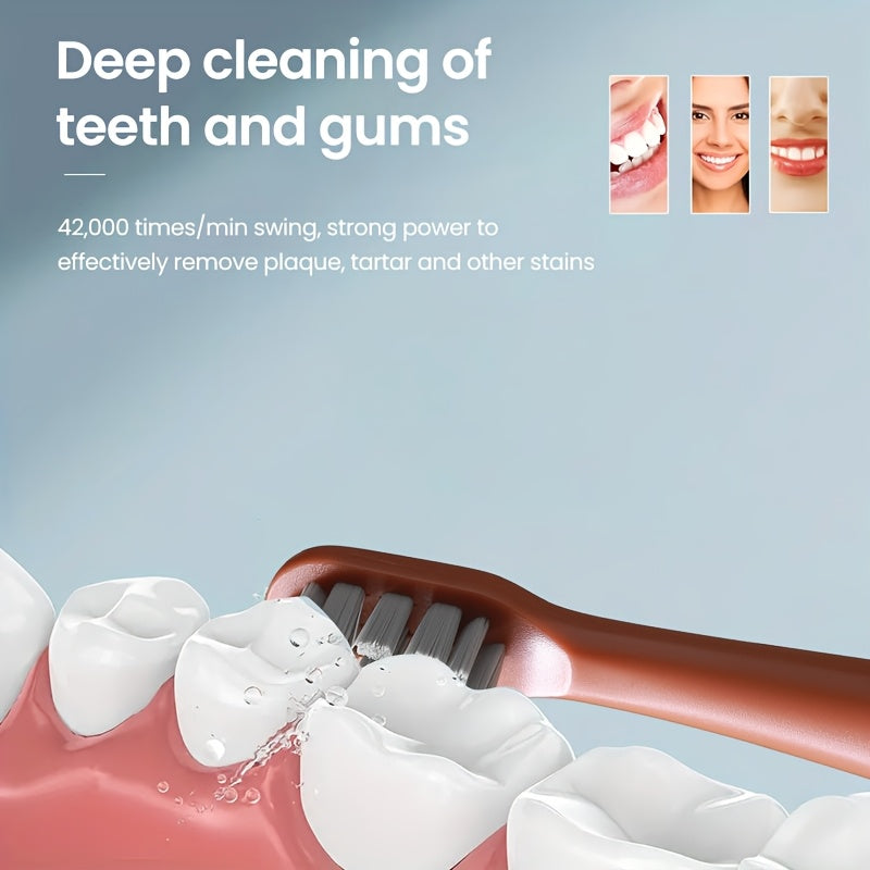 2025 Latest Smart Electric Toothbrush, Unique Design, With 2 Replaceable Brush Heads, USB Charging, Deep Cleaning Of The Mouth, Protection Of Tooth Enamel, Whitening Teeth, Is A Great Gift For Yourself, Family, Friends, Festive Father'S Day Gift