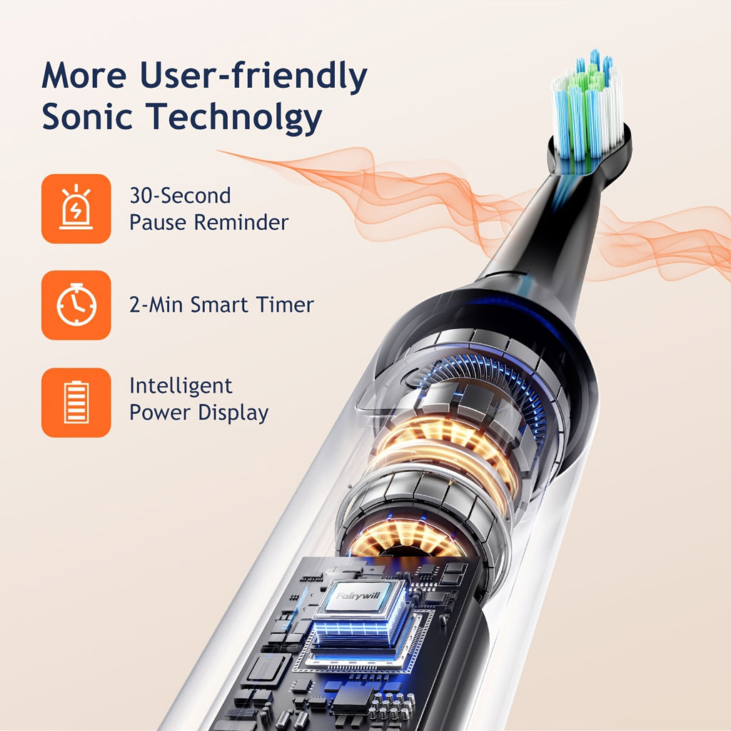 Fairywill Portable Oral Irrigator+Electric Toothbrush USB Rechargeable Water Flosser Irrigator Teeth Cleaner 3 Modes Ideal Gift for Friends And Family