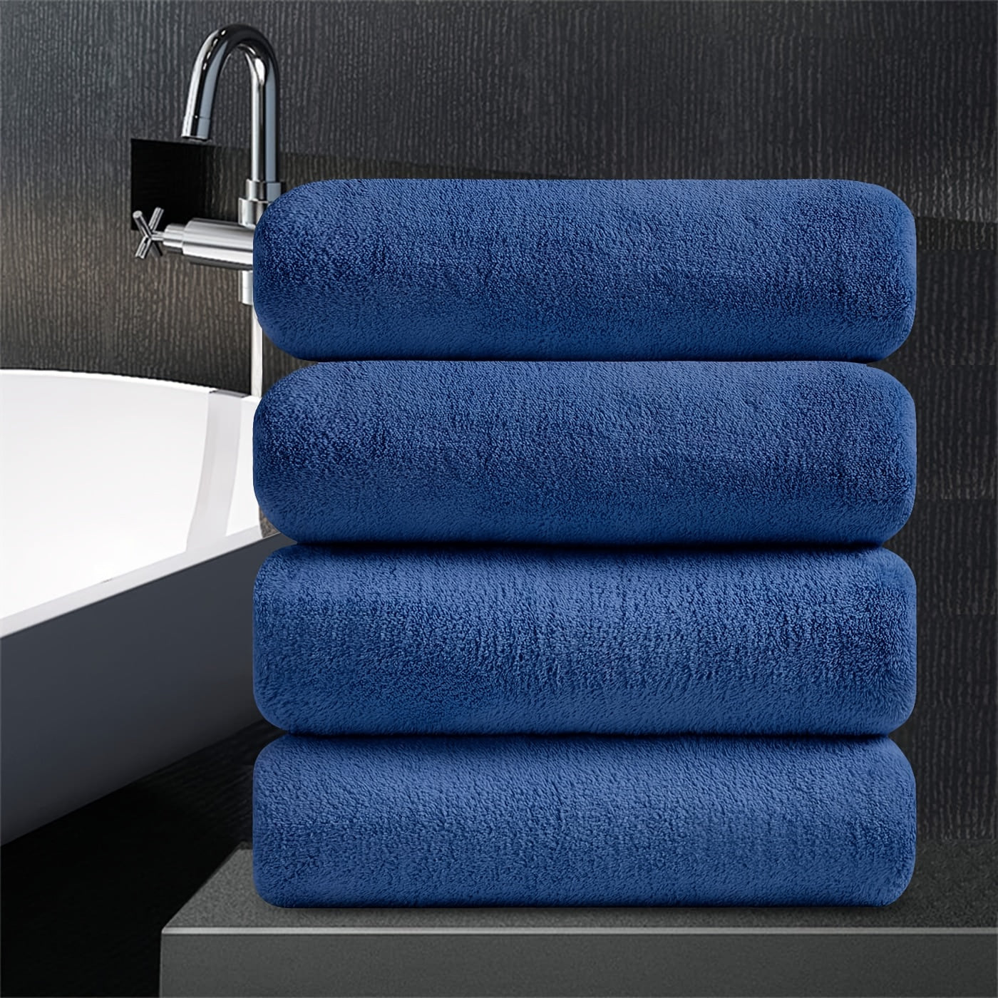 Set of Four Extra- Bath Towels Measuring 35\