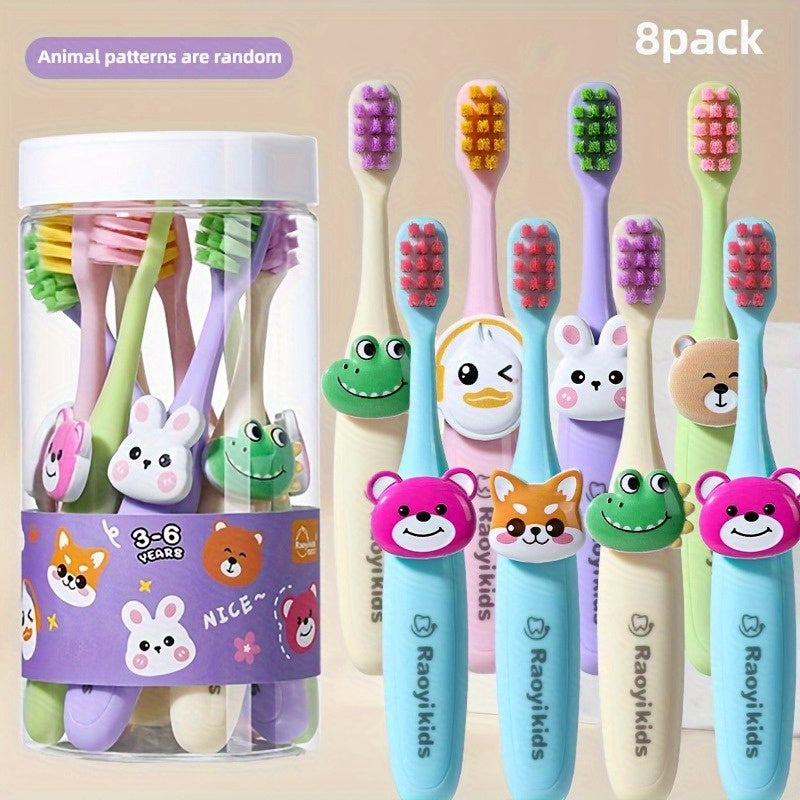 Fun Cartoon Toothbrush Soft Bristled Cartoon Toothbrush | Training Toothbrush with Colorful Animal Faces - Fun & Ideal for Oral Hygiene