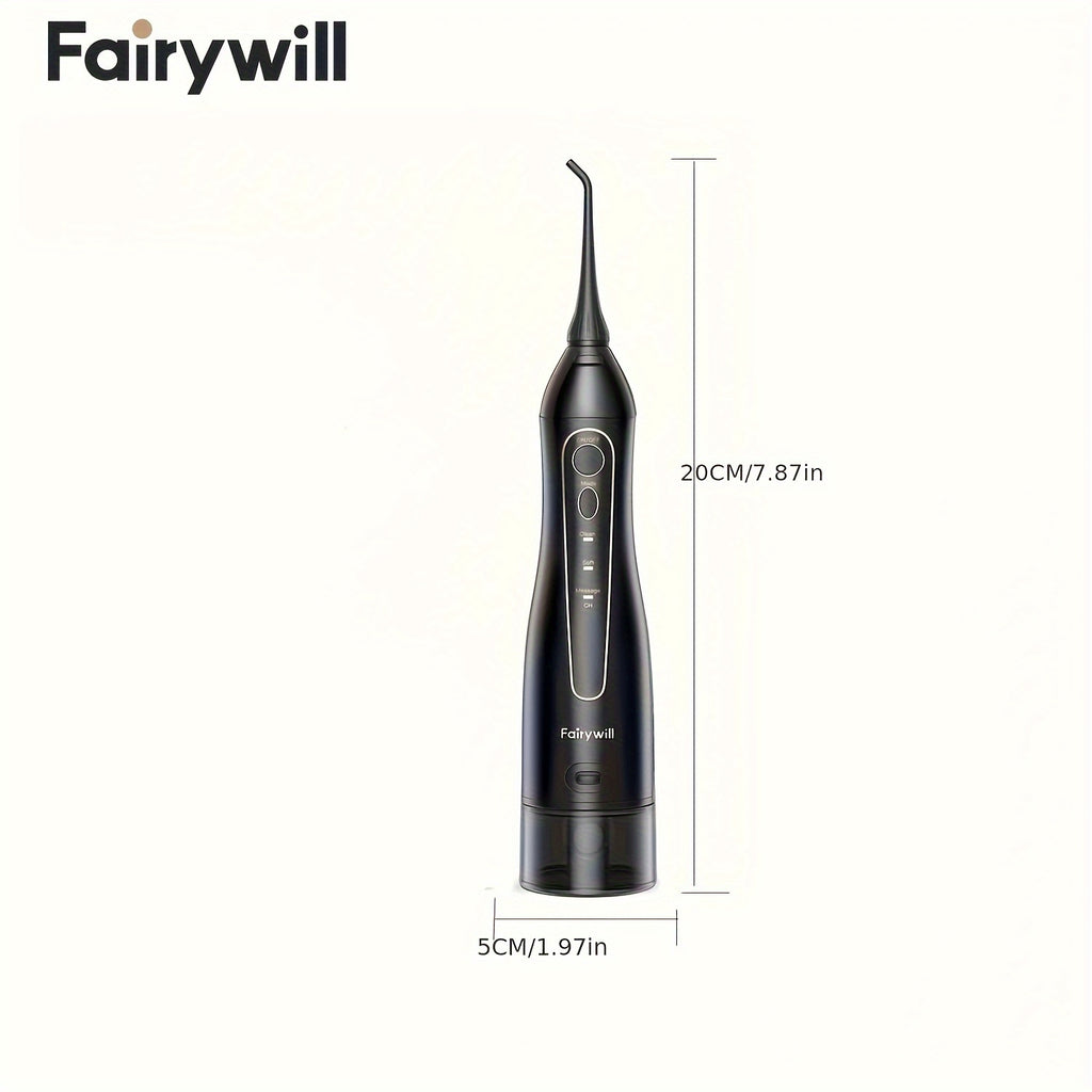 Fairywill Portable Oral Irrigator+Electric Toothbrush USB Rechargeable Water Flosser Irrigator Teeth Cleaner 3 Modes Ideal Gift for Friends And Family