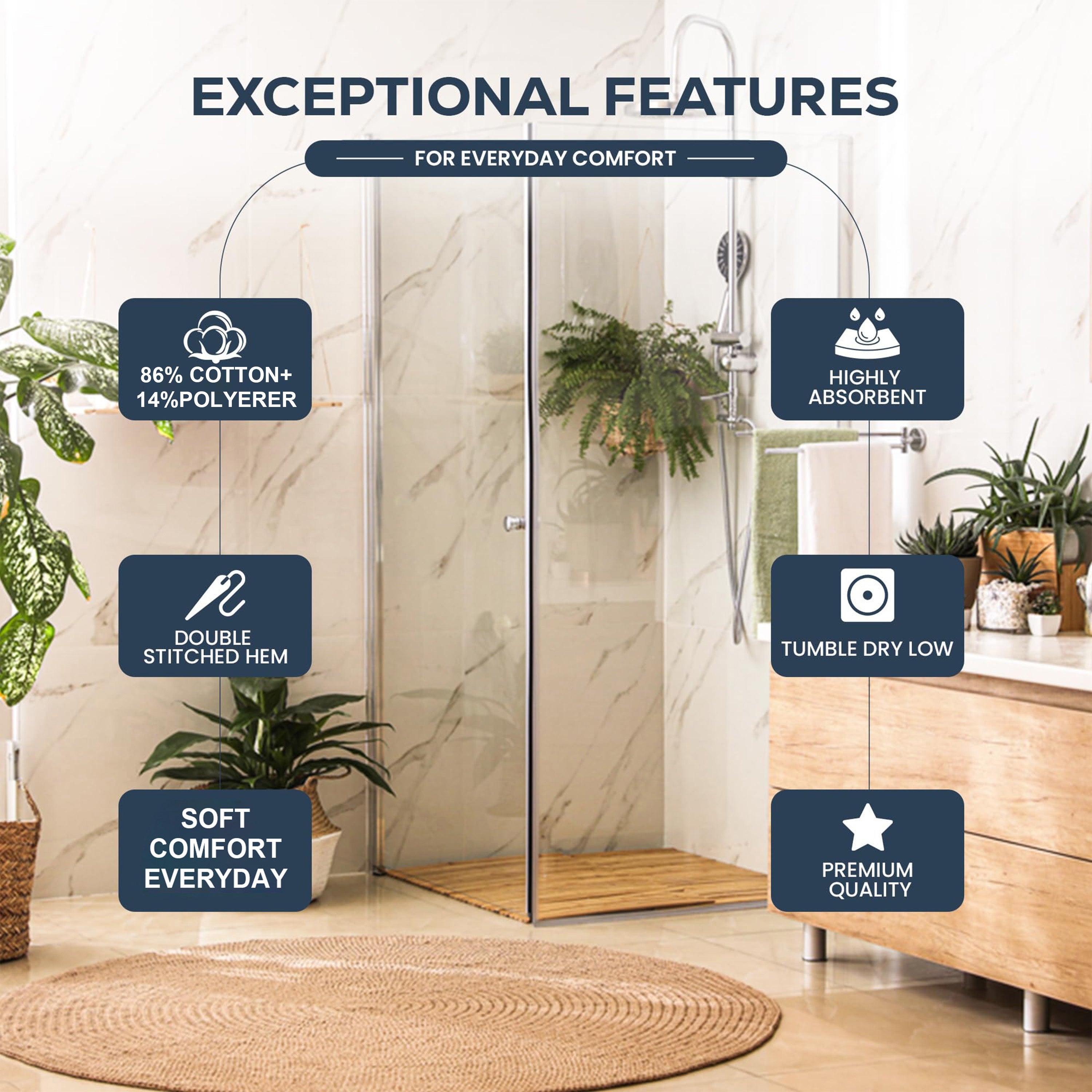 6 Pack Bath Towel Set (27 X 54 Inches) 500 GSM Cotton Fabric Medium Lightweight And Highly Absorbent Quick Drying Premium Towels For Hotel Spa And Bathroom (White) Christmas Gift For Famliy Local Warehouse, Wash Cloths